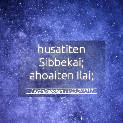 Picture 05 - 1 Krönikeboken 11:29 SV1917 - husatiten Sibbekai; ahoaiten - Bible Verse Picture
