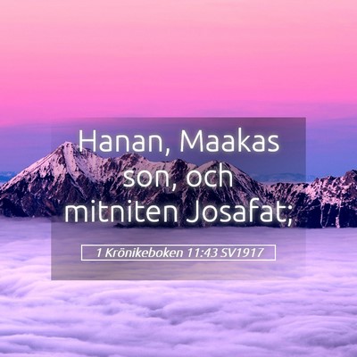 Picture 05 - 1 Krönikeboken 11:43 SV1917 - Hanan, Maakas son, och mitniten - Bible Verse Picture