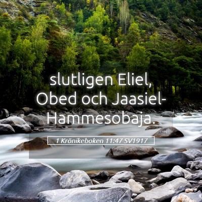 Picture 05 - 1 Krönikeboken 11:47 SV1917 - slutligen Eliel, Obed och - Bible Verse Picture