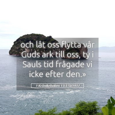 Picture 05 - 1 Krönikeboken 13:3 SV1917 - och låt oss flytta vår Guds ark till oss, ty i - Bible Verse Picture