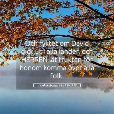 Picture 05 - 1 Krönikeboken 14:17 SV1917 - Och ryktet om David gick ut i alla länder, och - Bible Verse Picture