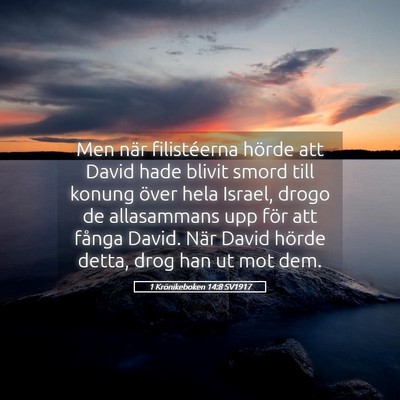 Picture 05 - 1 Krönikeboken 14:8 SV1917 - Men när filistéerna hörde att David hade - Bible Verse Picture