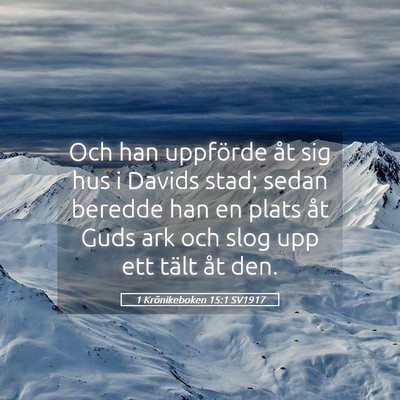 Picture 05 - 1 Krönikeboken 15:1 SV1917 - Och han uppförde åt sig hus i Davids stad; - Bible Verse Picture