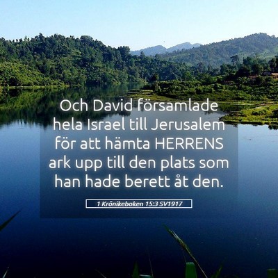 Picture 05 - 1 Krönikeboken 15:3 SV1917 - Och David församlade hela Israel till Jerusalem - Bible Verse Picture