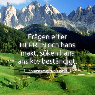Picture 05 - 1 Krönikeboken 16:11 SV1917 - Frågen efter HERREN och hans makt, söken hans - Bible Verse Picture