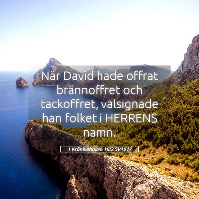 Picture 05 - 1 Krönikeboken 16:2 SV1917 - När David hade offrat brännoffret och - Bible Verse Picture