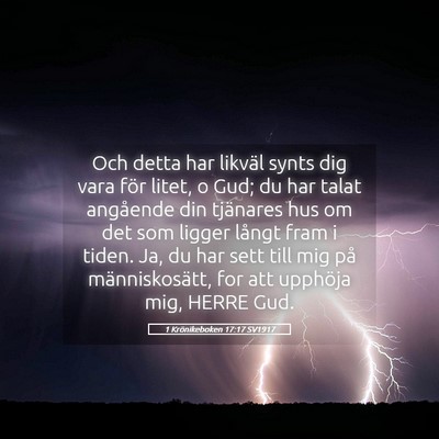 Picture 05 - 1 Krönikeboken 17:17 SV1917 - Och detta har likväl synts dig vara för litet, - Bible Verse Picture