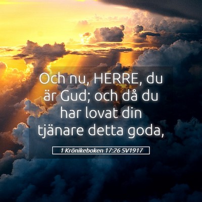 Picture 05 - 1 Krönikeboken 17:26 SV1917 - Och nu, HERRE, du är Gud; och då du har lovat - Bible Verse Picture
