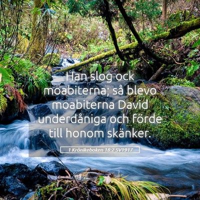 Picture 05 - 1 Krönikeboken 18:2 SV1917 - Han slog ock moabiterna; så blevo moabiterna - Bible Verse Picture