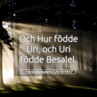 Picture 05 - 1 Krönikeboken 2:20 SV1917 - Och Hur födde Uri, och Uri födde - Bible Verse Picture