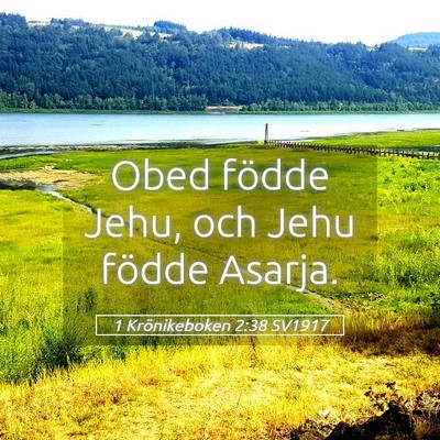 Picture 05 - 1 Krönikeboken 2:38 SV1917 - Obed födde Jehu, och Jehu födde - Bible Verse Picture