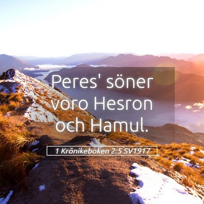 Picture 05 - 1 Krönikeboken 2:5 SV1917 - Peres' söner voro Hesron och - Bible Verse Picture