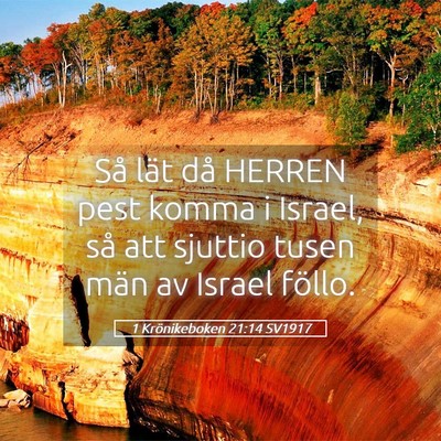 Picture 05 - 1 Krönikeboken 21:14 SV1917 - Så lät då HERREN pest komma i Israel, så att - Bible Verse Picture