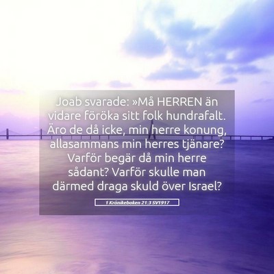 Picture 05 - 1 Krönikeboken 21:3 SV1917 - Joab svarade: »Må HERREN än vidare föröka - Bible Verse Picture