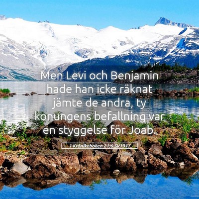 Picture 05 - 1 Krönikeboken 21:6 SV1917 - Men Levi och Benjamin hade han icke räknat - Bible Verse Picture
