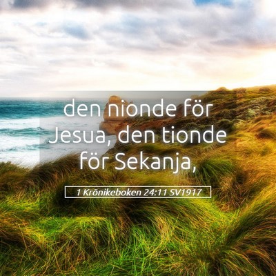 Picture 05 - 1 Krönikeboken 24:11 SV1917 - den nionde för Jesua, den tionde för - Bible Verse Picture