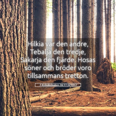 Picture 05 - 1 Krönikeboken 26:11 SV1917 - Hilkia var den andre, Tebalja den tredje, Sakarja - Bible Verse Picture