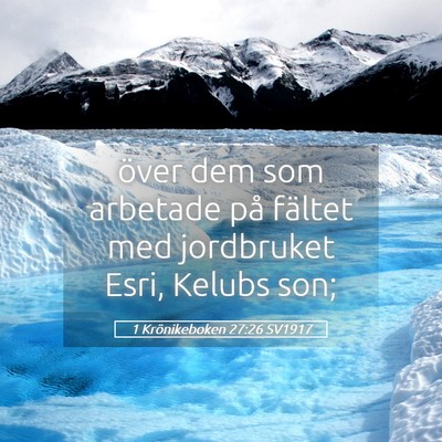 Picture 05 - 1 Krönikeboken 27:26 SV1917 - över dem som arbetade på fältet med jordbruket - Bible Verse Picture
