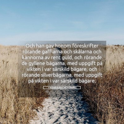Picture 05 - 1 Krönikeboken 28:17 SV1917 - Och han gav honom föreskrifter rörande - Bible Verse Picture