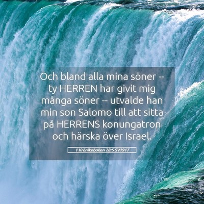 Picture 05 - 1 Krönikeboken 28:5 SV1917 - Och bland alla mina söner -- ty HERREN har givit - Bible Verse Picture