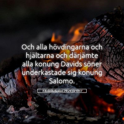 Picture 05 - 1 Krönikeboken 29:24 SV1917 - Och alla hövdingarna och hjältarna och - Bible Verse Picture