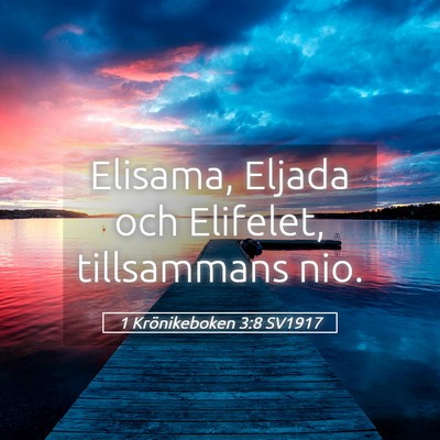 Picture 05 - 1 Krönikeboken 3:8 SV1917 - Elisama, Eljada och Elifelet, tillsammans - Bible Verse Picture