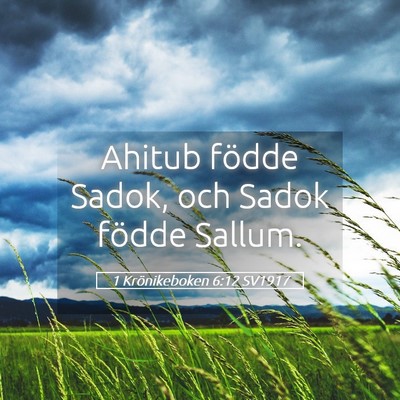 Picture 05 - 1 Krönikeboken 6:12 SV1917 - Ahitub födde Sadok, och Sadok födde - Bible Verse Picture