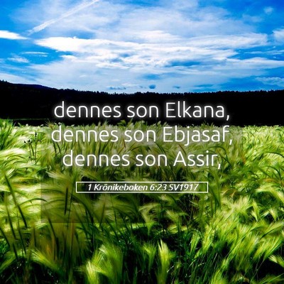 Picture 05 - 1 Krönikeboken 6:23 SV1917 - dennes son Elkana, dennes son Ebjasaf, dennes son - Bible Verse Picture