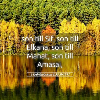 Picture 05 - 1 Krönikeboken 6:35 SV1917 - son till Sif, son till Elkana, son till Mahat, - Bible Verse Picture