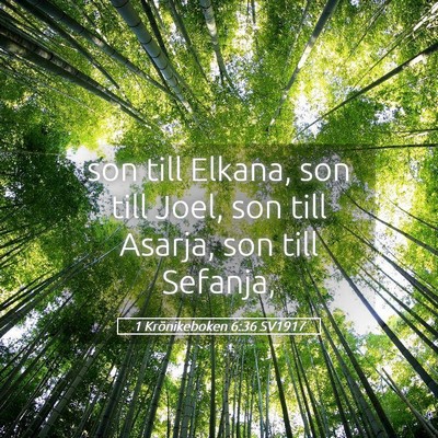 Picture 05 - 1 Krönikeboken 6:36 SV1917 - son till Elkana, son till Joel, son till Asarja, - Bible Verse Picture