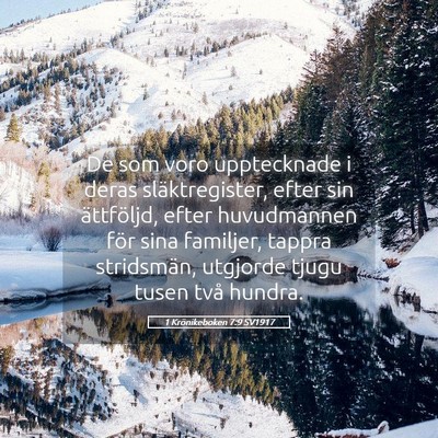 Picture 05 - 1 Krönikeboken 7:9 SV1917 - De som voro upptecknade i deras släktregister, - Bible Verse Picture