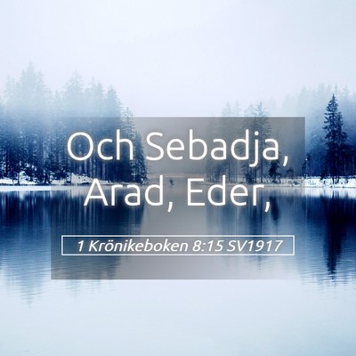 Picture 05 - 1 Krönikeboken 8:15 SV1917 - Och Sebadja, Arad, - Bible Verse Picture