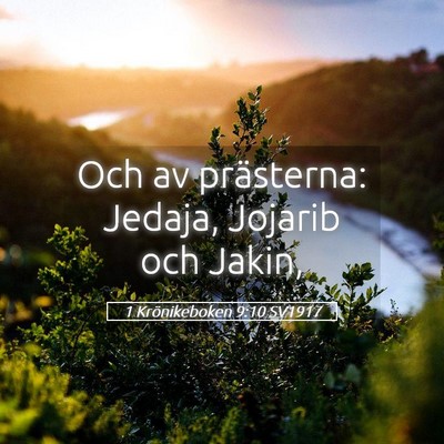 Picture 05 - 1 Krönikeboken 9:10 SV1917 - Och av prästerna: Jedaja, Jojarib och - Bible Verse Picture