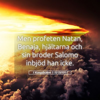 Picture 05 - 1 Kungaboken 1:10 SV1917 - Men profeten Natan, Benaja, hjältarna och sin - Bible Verse Picture