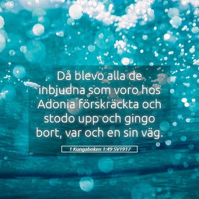 Picture 05 - 1 Kungaboken 1:49 SV1917 - Då blevo alla de inbjudna som voro hos Adonia - Bible Verse Picture