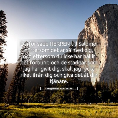 Picture 05 - 1 Kungaboken 11:11 SV1917 - Därför sade HERREN till Salomo: »Eftersom det - Bible Verse Picture