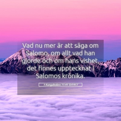 Picture 05 - 1 Kungaboken 11:41 SV1917 - Vad nu mer är att säga om Salomo, om allt vad - Bible Verse Picture