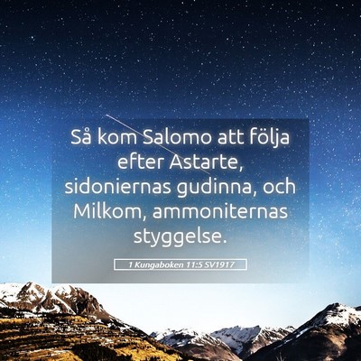 Picture 05 - 1 Kungaboken 11:5 SV1917 - Så kom Salomo att följa efter Astarte, - Bible Verse Picture