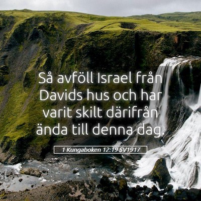 Picture 05 - 1 Kungaboken 12:19 SV1917 - Så avföll Israel från Davids hus och har varit - Bible Verse Picture