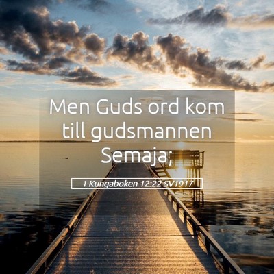 Picture 05 - 1 Kungaboken 12:22 SV1917 - Men Guds ord kom till gudsmannen - Bible Verse Picture