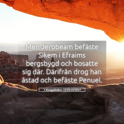 Picture 05 - 1 Kungaboken 12:25 SV1917 - Men Jerobeam befäste Sikem i Efraims bergsbygd - Bible Verse Picture