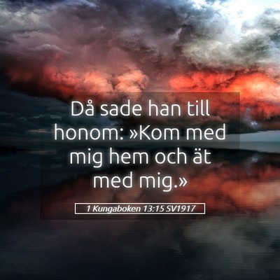 Picture 05 - 1 Kungaboken 13:15 SV1917 - Då sade han till honom: »Kom med mig hem och - Bible Verse Picture