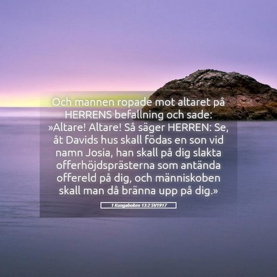 Picture 05 - 1 Kungaboken 13:2 SV1917 - Och mannen ropade mot altaret på HERRENS - Bible Verse Picture