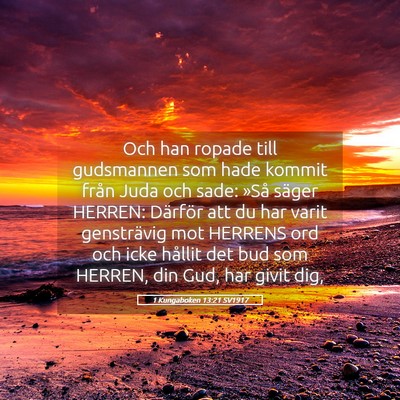 Picture 05 - 1 Kungaboken 13:21 SV1917 - Och han ropade till gudsmannen som hade kommit - Bible Verse Picture