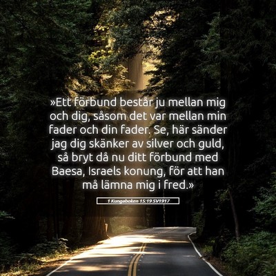 Picture 05 - 1 Kungaboken 15:19 SV1917 - »Ett förbund består ju mellan mig och dig, - Bible Verse Picture
