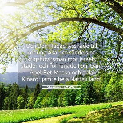 Picture 05 - 1 Kungaboken 15:20 SV1917 - Och Ben-Hadad lyssnade till konung Asa och sände - Bible Verse Picture