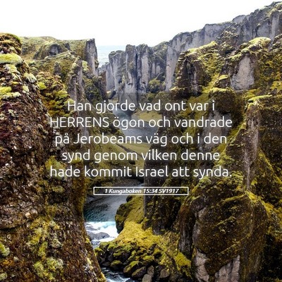 Picture 05 - 1 Kungaboken 15:34 SV1917 - Han gjorde vad ont var i HERRENS ögon och - Bible Verse Picture