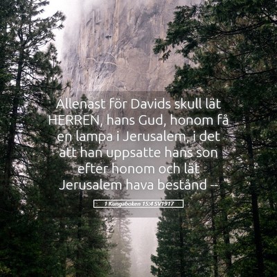 Picture 05 - 1 Kungaboken 15:4 SV1917 - Allenast för Davids skull lät HERREN, hans Gud, - Bible Verse Picture