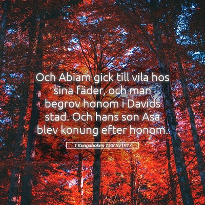 Picture 05 - 1 Kungaboken 15:8 SV1917 - Och Abiam gick till vila hos sina fäder, och man - Bible Verse Picture