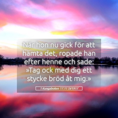Picture 05 - 1 Kungaboken 17:11 SV1917 - När hon nu gick för att hämta det, ropade han - Bible Verse Picture